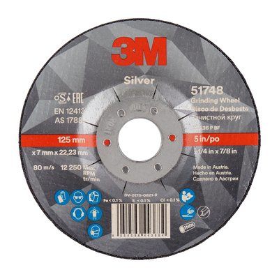 3M™ Silver Schruppscheibe, 125 mm x 7,0 mm x 22 mm, Typ 27 3M™ Silver Schruppscheibe, 125 mm x 7,0 mm x 22 mm, Typ 27